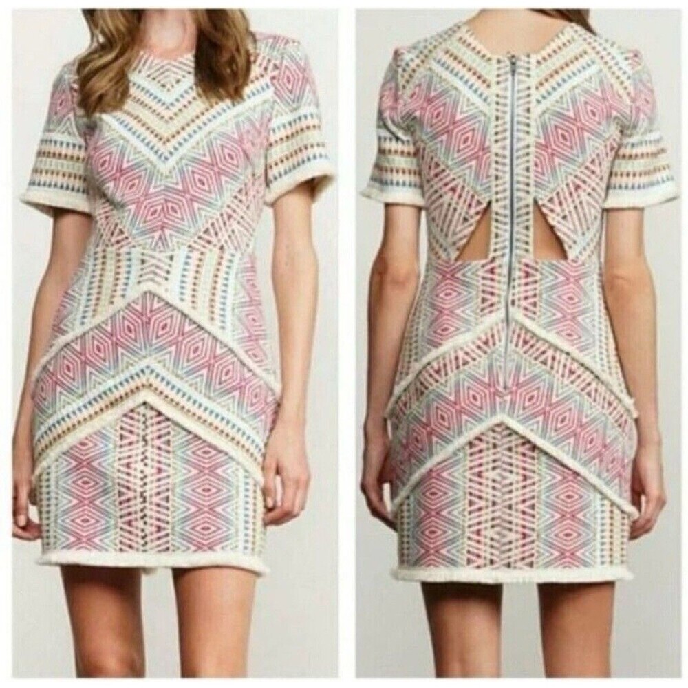 Adelyn Rae Jaylene Sheath Color Line Dress Bohemian Holiday Party-00